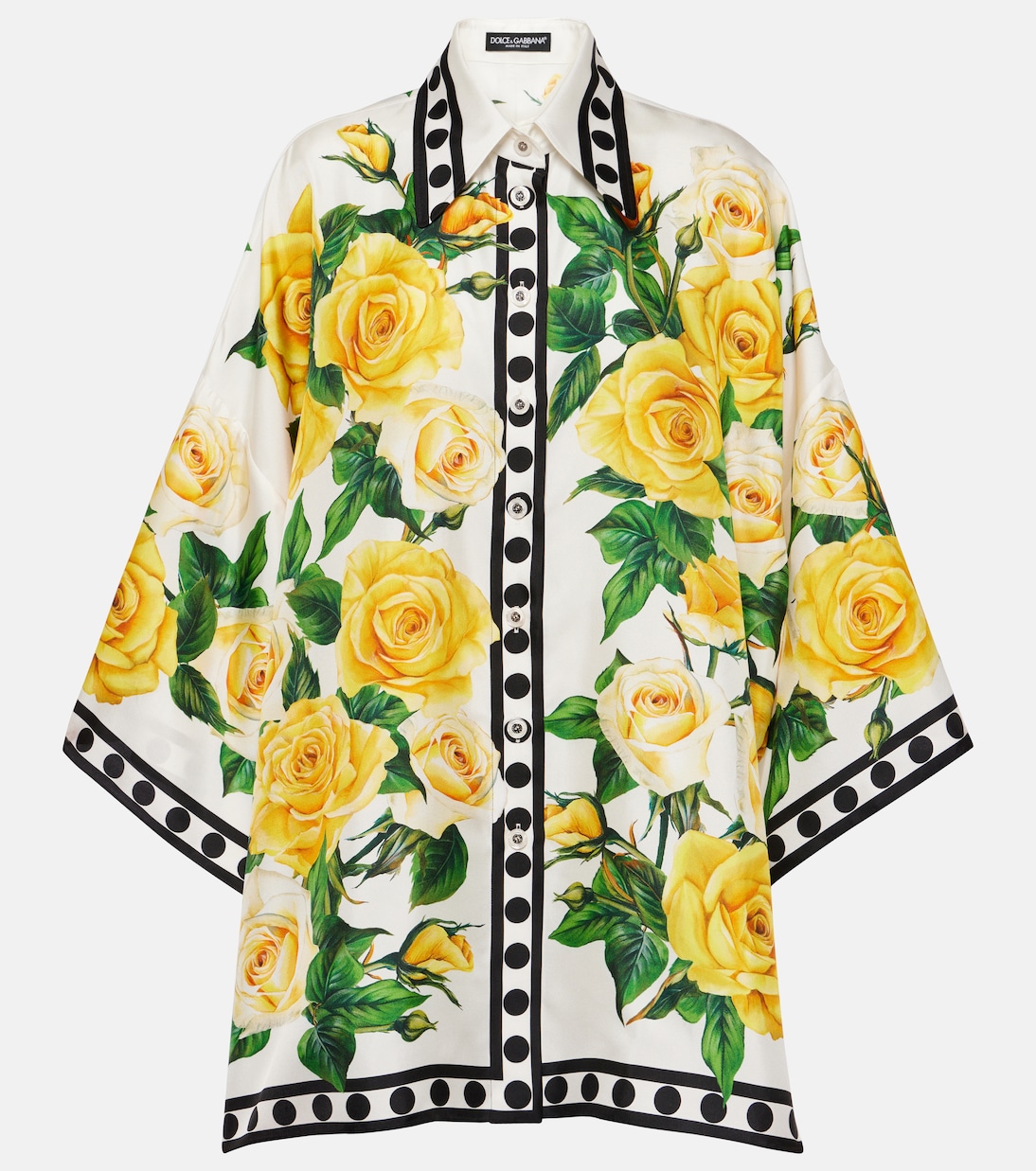 Рубашка свободного кроя из шелка с цветочным принтом Dolce&Gabbana, Rose Gialle Fdo Bco
Рубашка свободного кроя из шелка с цветочным принтом Dolce&Gabbana, Rose Gialle Fdo Bco