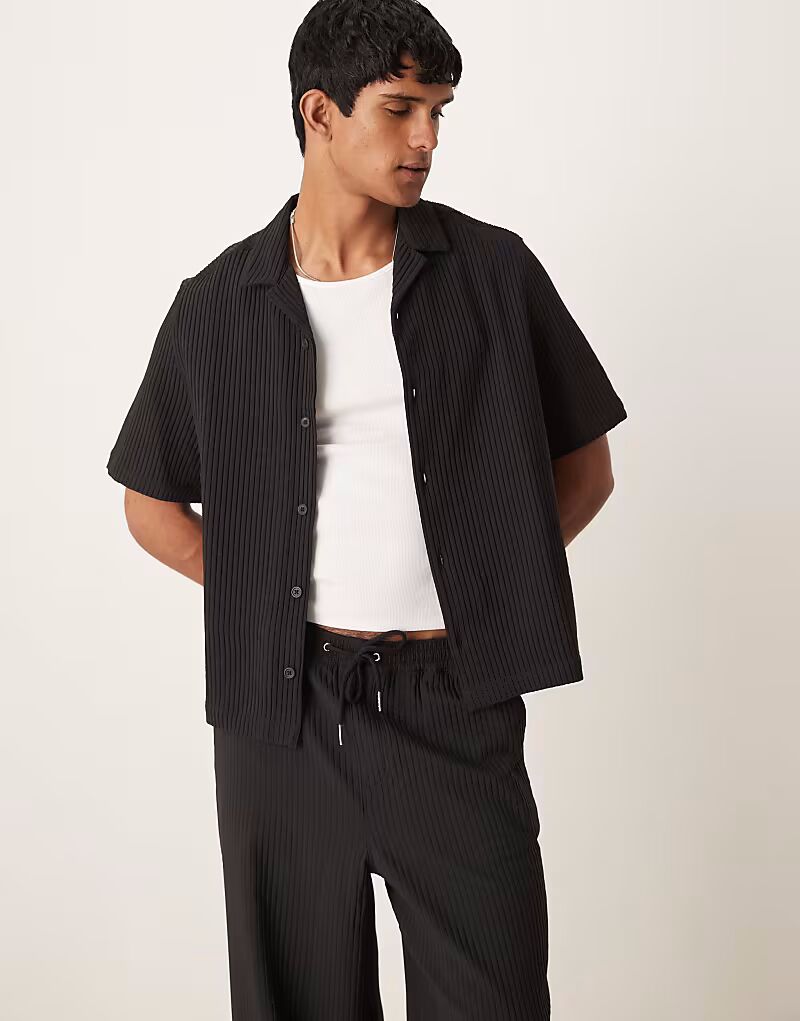 ASOS DESIGN coord свободная рубашка свободного кроя revere plisse черного цвета
ASOS DESIGN coord свободная рубашка свободного кроя revere plisse черного цвета