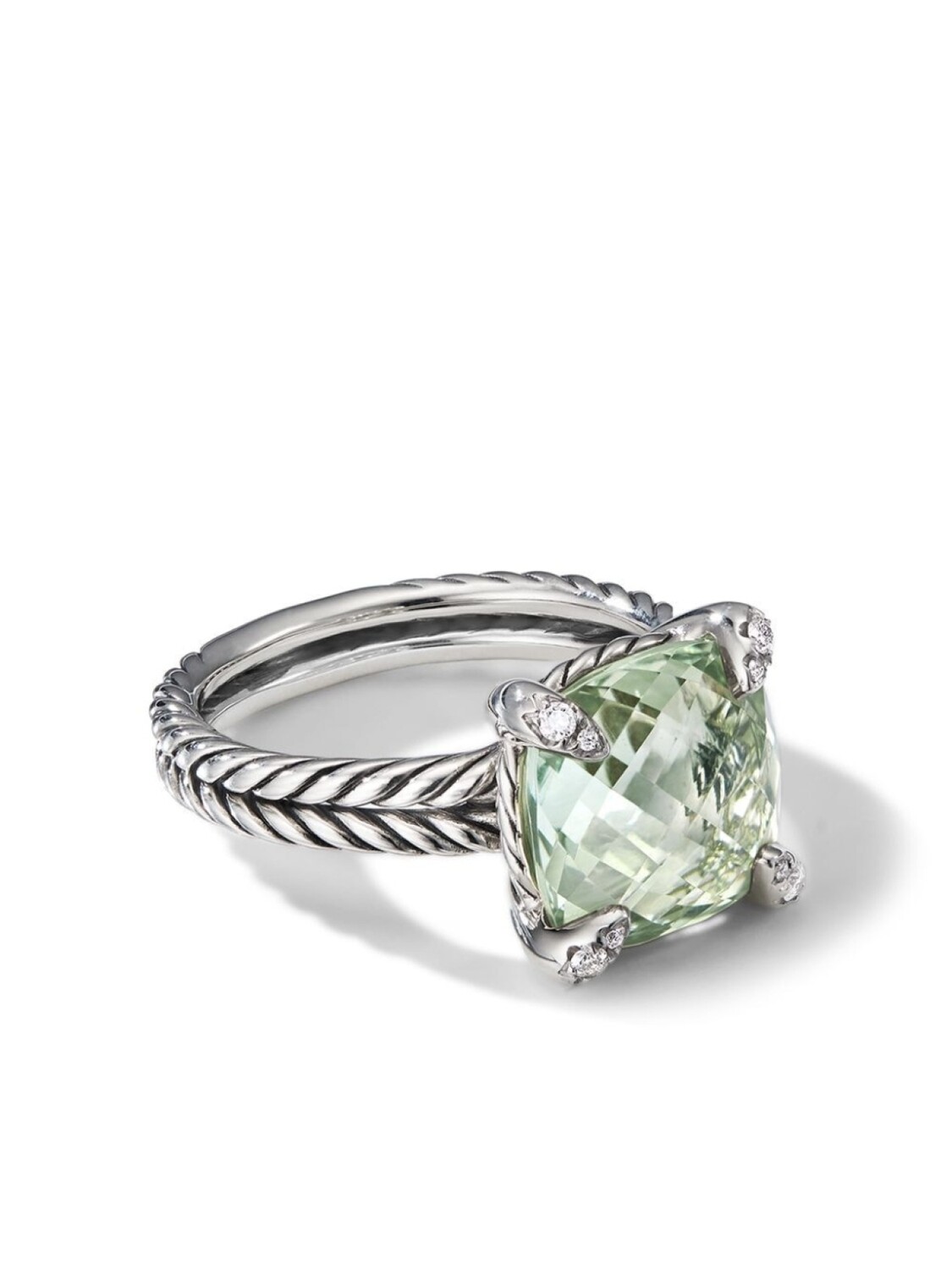 Серебряное кольцо Chatelaine с празолитом и бриллиантами David Yurman, зеленый
Серебряное кольцо Chatelaine с празолитом и бриллиантами David Yurman, зеленый