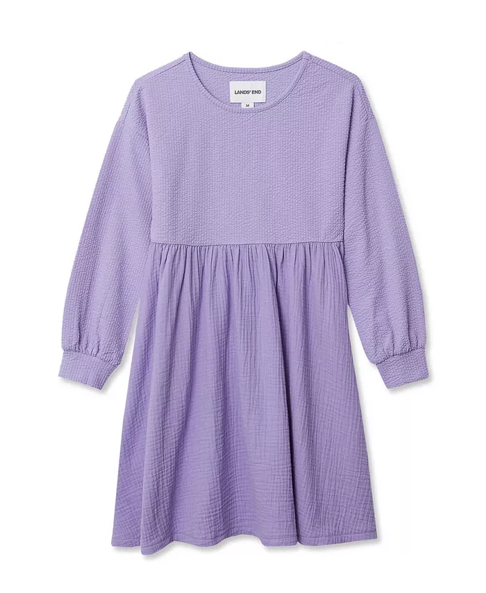 Платье для девочек с длинными рукавами в рубчик Lands' End, фиолетовый
Платье для девочек с длинными рукавами в рубчик Lands' End, фиолетовый