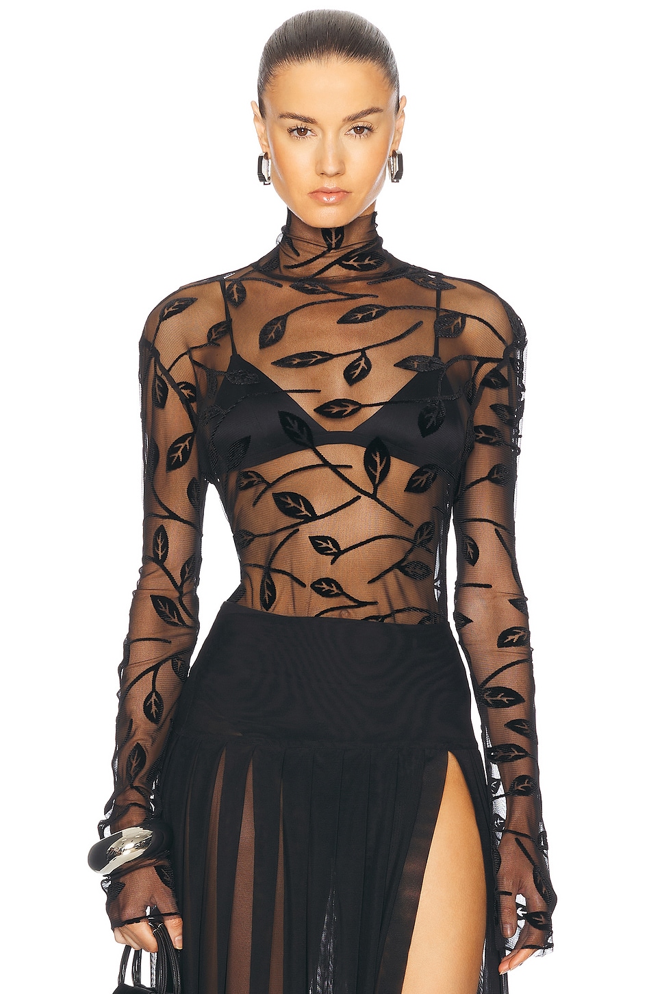 Водолазка с длинными рукавами Norma Kamali, цвет Black Leaf 
Водолазка с длинными рукавами Norma Kamali, цвет Black Leaf