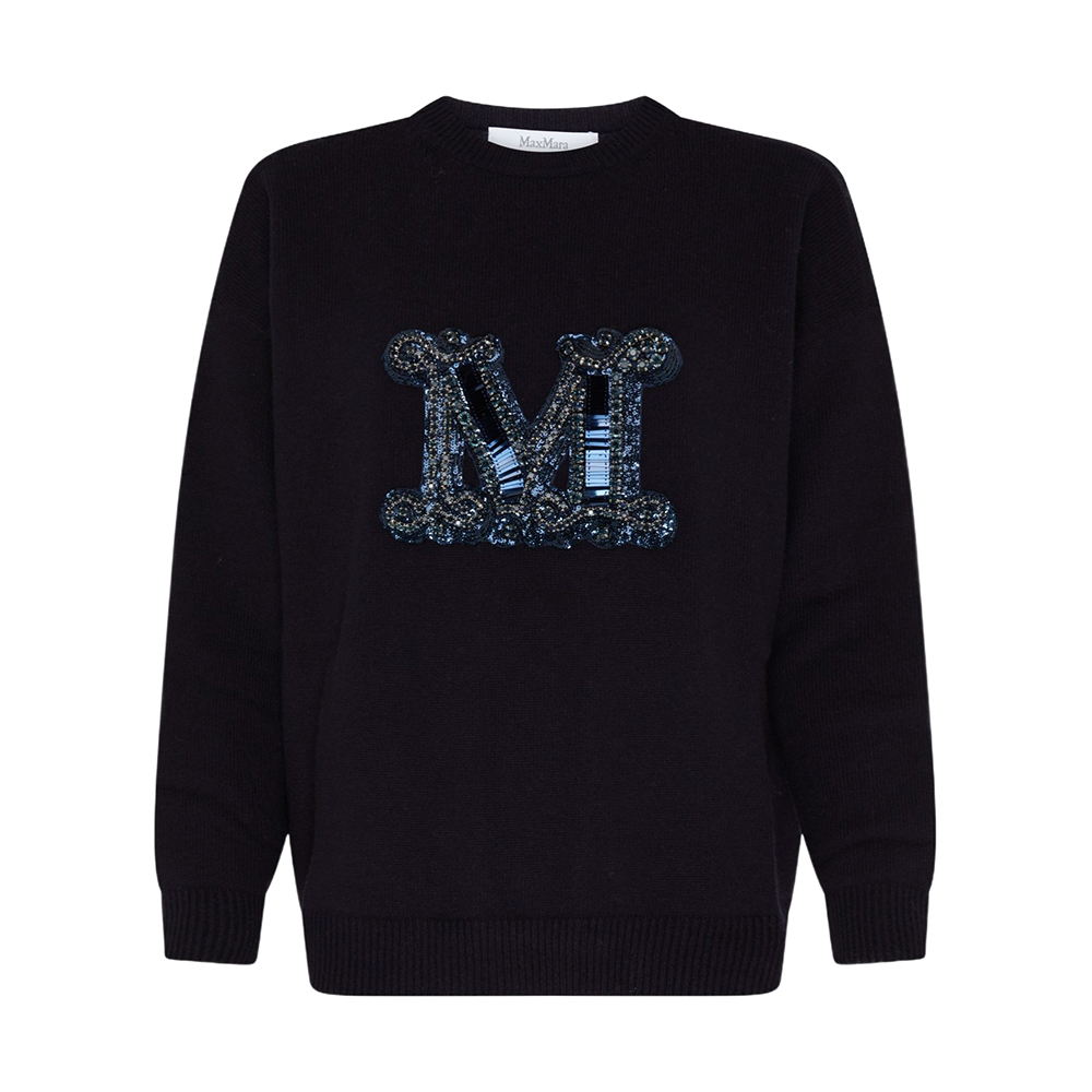 Свитер с вышитым логотипом MaxMara, тёмно-синий
Свитер с вышитым логотипом MaxMara, тёмно-синий