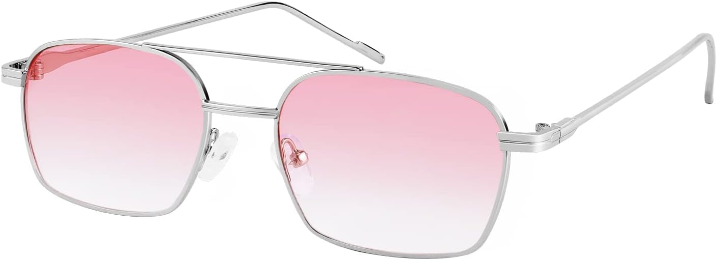 FEISEDY Модные квадратные солнцезащитные очки-авиаторы для женщин и мужчин, стильные ретро-очки в металлической оправе, линзы конфетного цвета, артикул B1036, 001 Silver Frame/Gradient Pink Lens
FEISEDY Модные квадратные солнцезащитные очки-авиаторы для женщин и мужчин, стильные ретро-очки в металлической оправе, линзы конфетного цвета, артикул B1036, 001 Silver Frame/Gradient Pink Lens