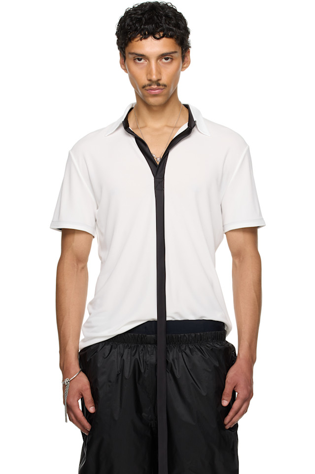 эксклюзивная белая полосатая поло из сатина Ssense Aaron Esh, мультиколор 
эксклюзивная белая полосатая поло из сатина Ssense Aaron Esh, мультиколор