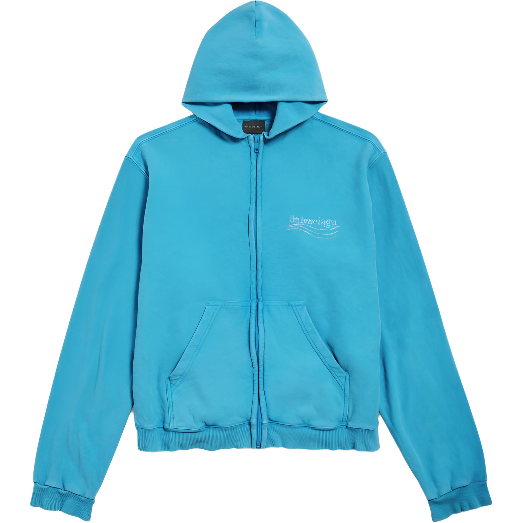 Хлопковый худи с логотипом Balenciaga, синий
Хлопковый худи с логотипом Balenciaga, синий