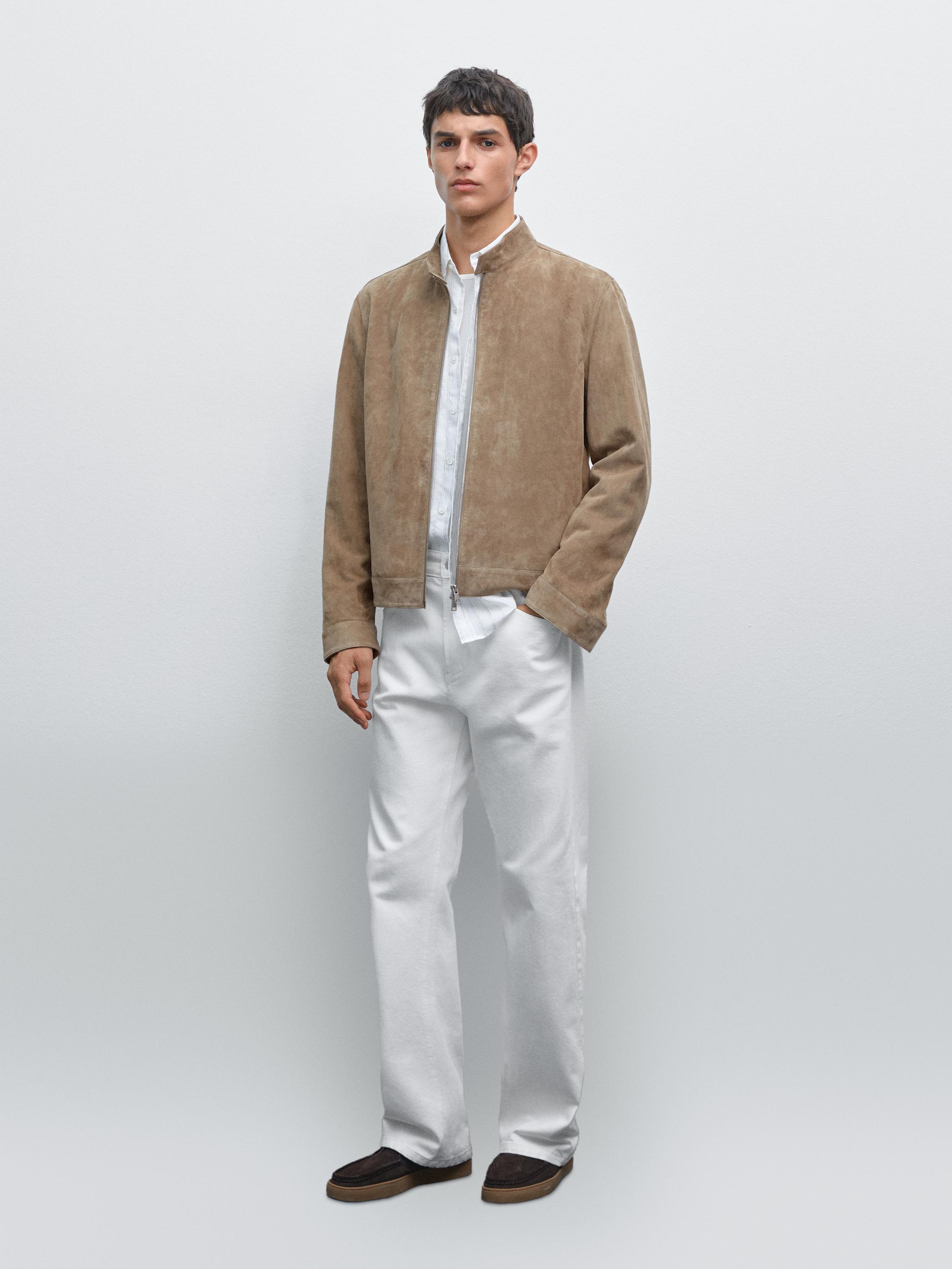 Короткая замшевая куртка из козьей кожи Massimo Dutti, бежевый
Короткая замшевая куртка из козьей кожи Massimo Dutti, бежевый