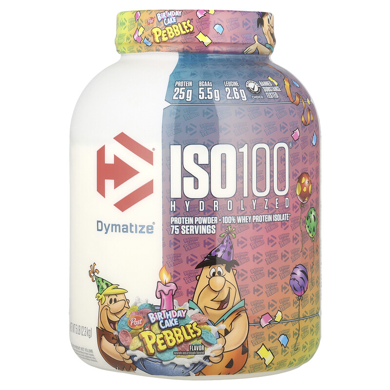 Dymatize, ISO100, гидролизованный 100%-ный изолят сывороточного протеина, со вкусом праздничного торта, 2,3 кг (5 фунтов)
Dymatize, ISO100, гидролизованный 100%-ный изолят сывороточного протеина, со вкусом праздничного торта, 2,3 кг (5 фунтов)