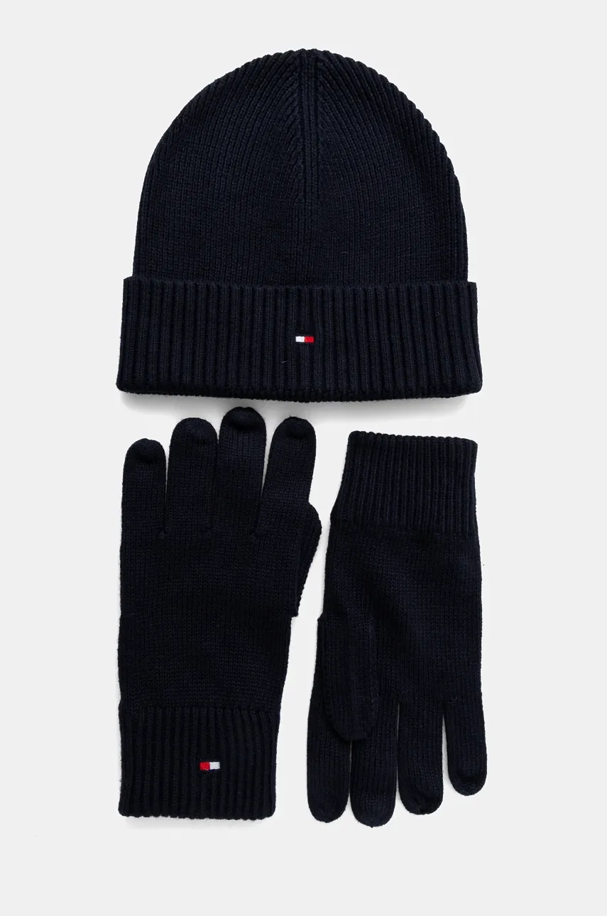 Шапка и сколько с добавлением кашемира Tommy Hilfiger, темно-синий 
Шапка и сколько с добавлением кашемира Tommy Hilfiger, темно-синий