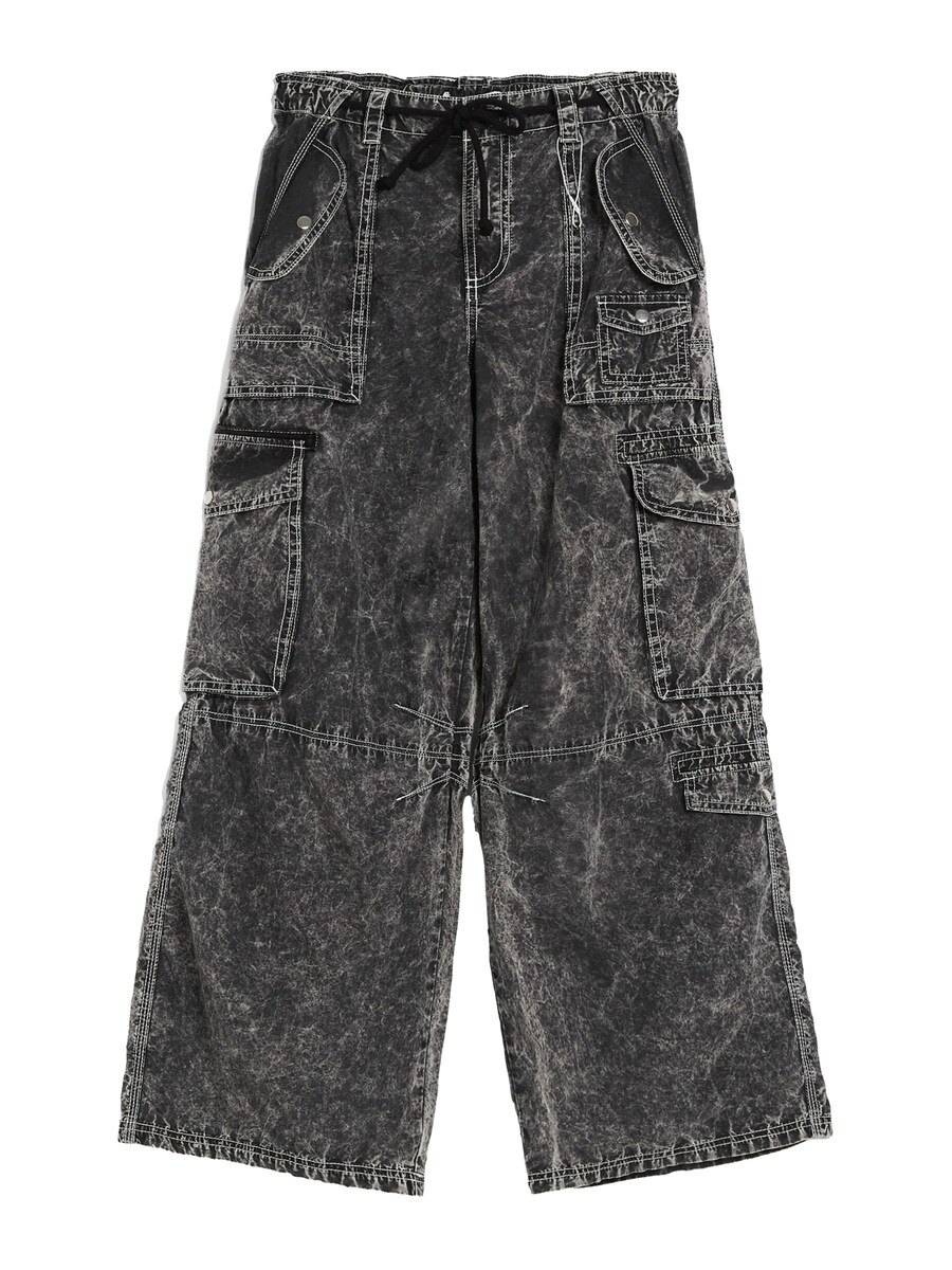 Джинсы карго с широкими штанинами Bershka, черный деним
Джинсы карго с широкими штанинами Bershka, черный деним