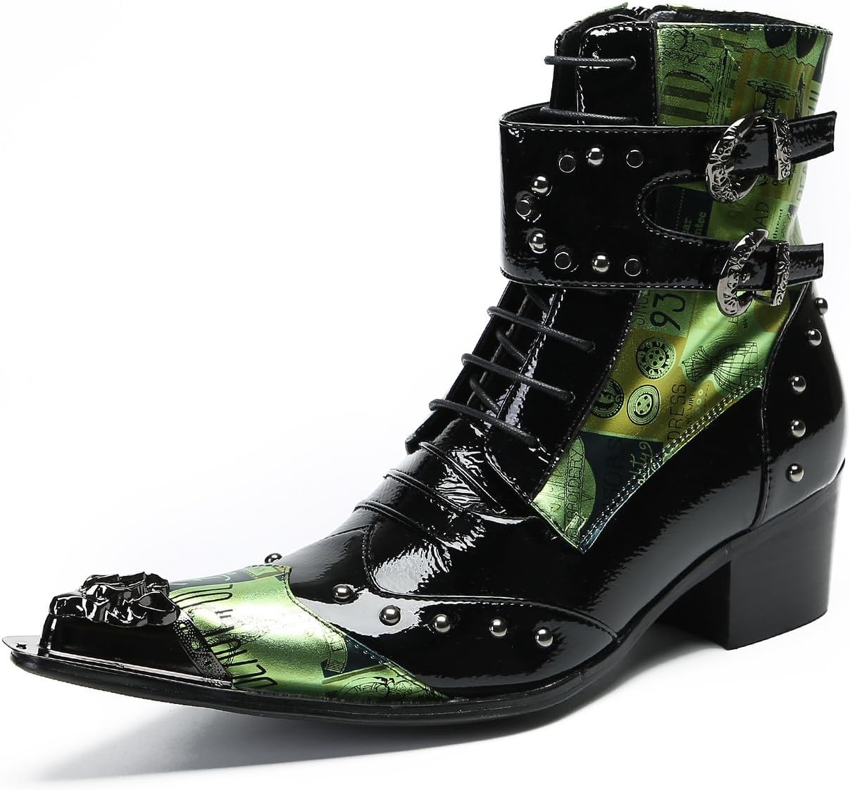 Мужские повседневные вестерн-ботинки Santimon Mens - Средние ботинки из натуральной кожи с бусинами и металлическим носком «крыло» для выпускного, балла или дискотеки, черный
Мужские повседневные вестерн-ботинки Santimon Mens - Средние ботинки из натуральной кожи с бусинами и металлическим носком «крыло» для выпускного, балла или дискотеки, черный