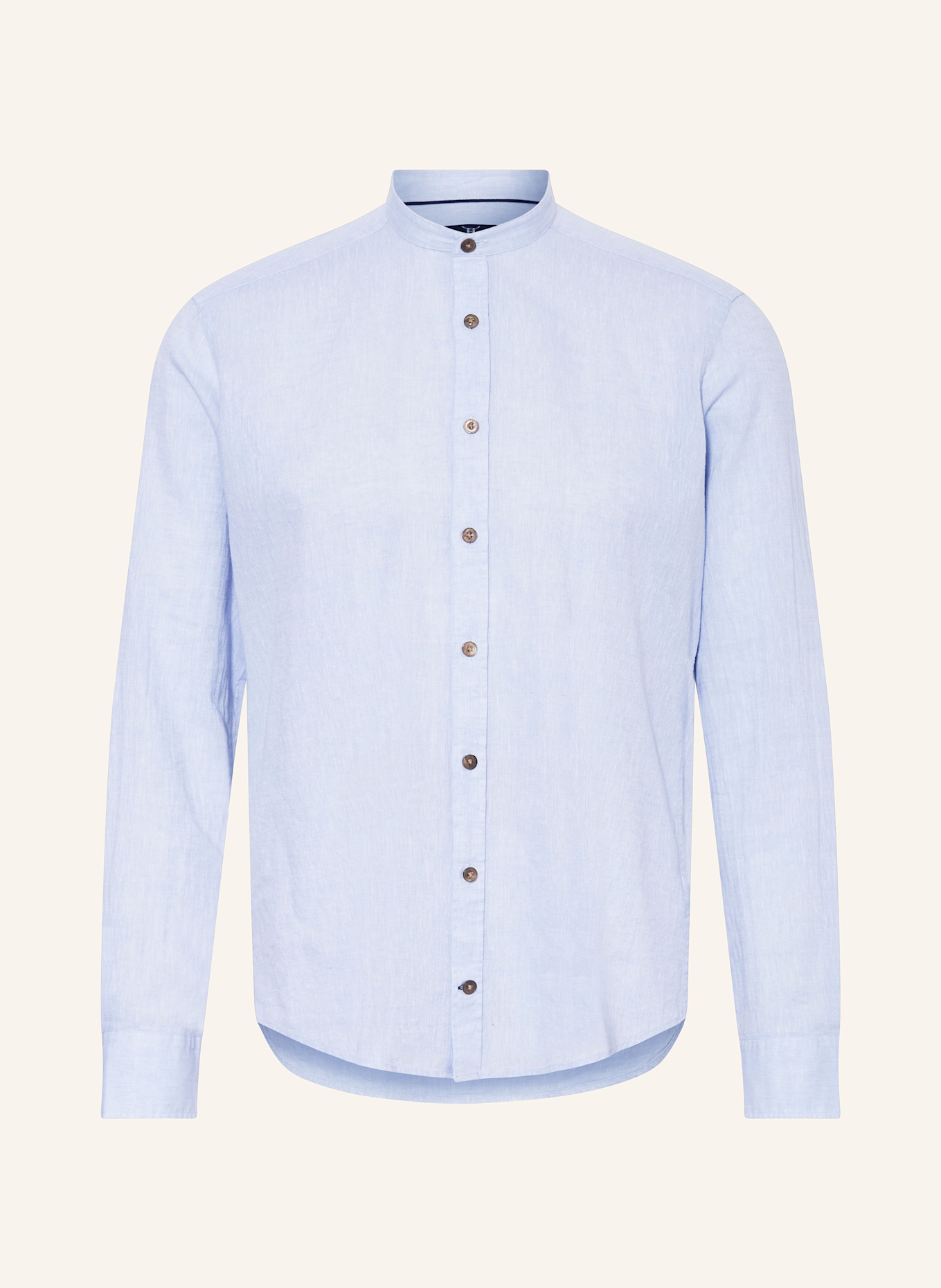 Рубашка современного кроя с воротником-стойкой и льном Strokesman'S, голубой
Рубашка современного кроя с воротником-стойкой и льном Strokesman'S, голубой