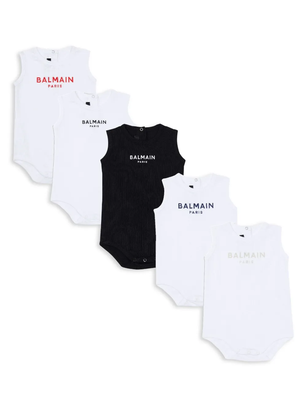 Комплект из пяти боди с логотипом Balmain Kids, белый
Комплект из пяти боди с логотипом Balmain Kids, белый