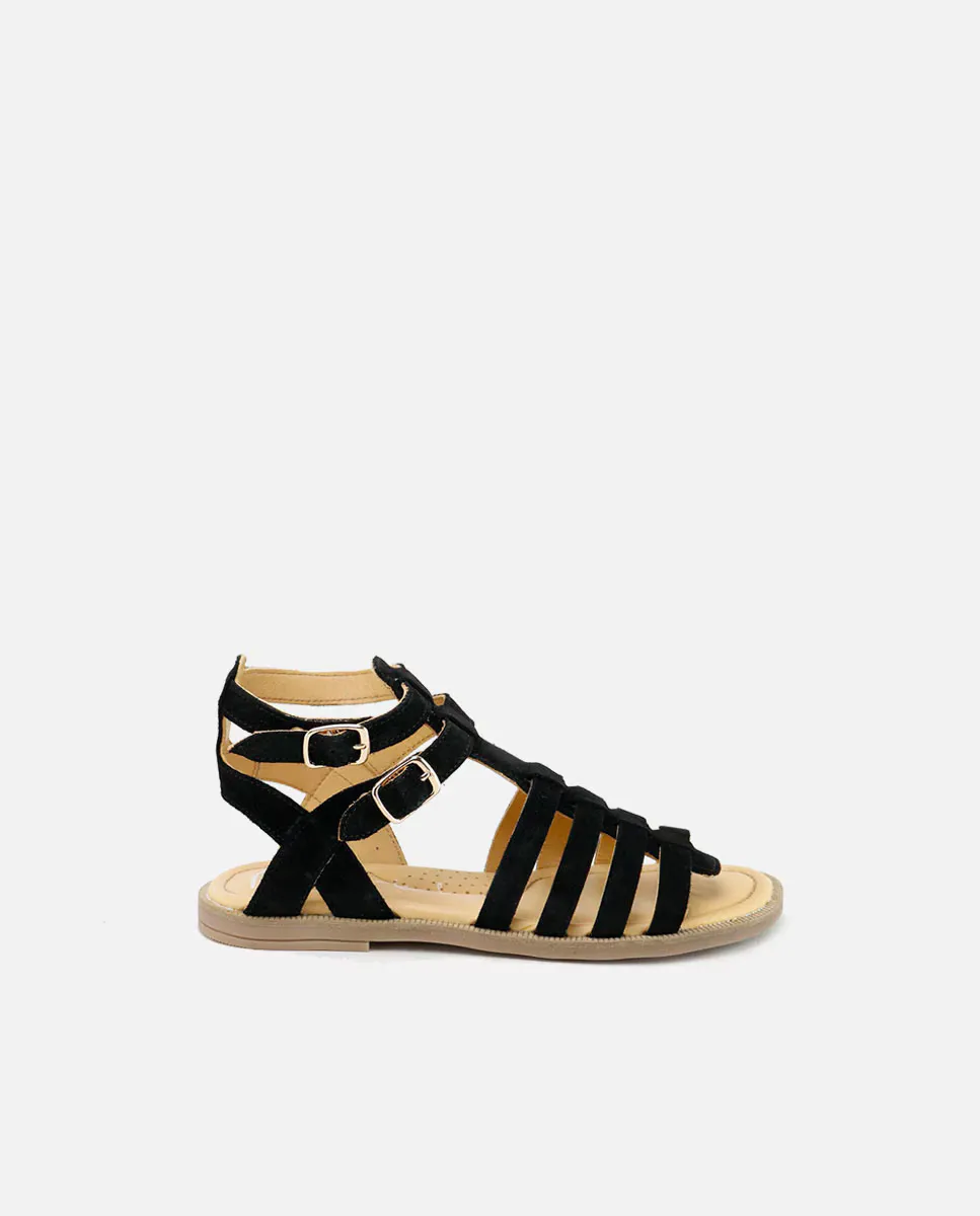 Замшевые кожаные сандалии-гладиаторы для девочек Eli 1957, черный
Замшевые кожаные сандалии-гладиаторы для девочек Eli 1957, черный