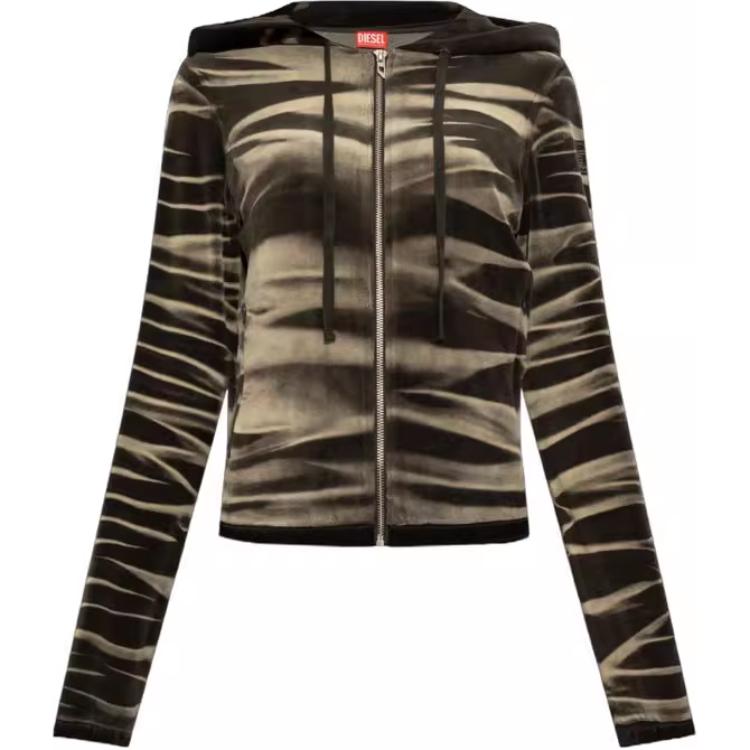 DIESEL Флисовая худи на молнии, Green 
DIESEL Флисовая худи на молнии, Green