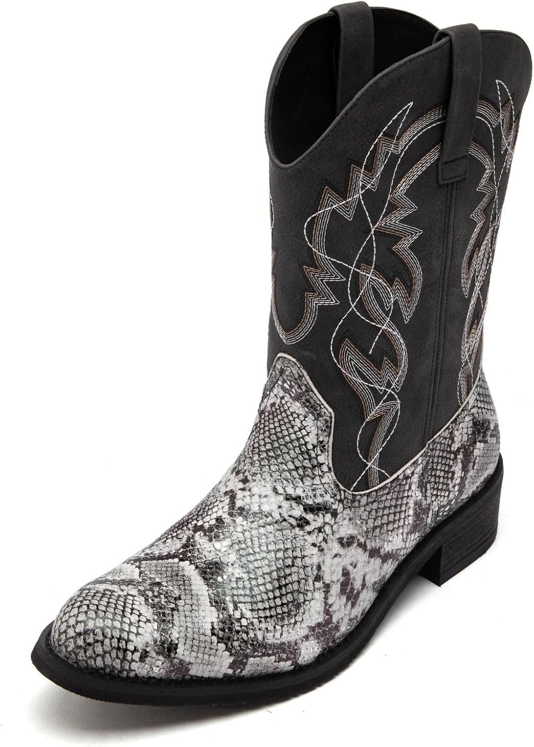 Ботинки Gnvkxeu Python Manning для мужчин, ковбойские, классический заостренный носок, западного стиля, с тянущейся змеиным принтом вышивкой, средние по голени, серебристо-серый
Ботинки Gnvkxeu Python Manning для мужчин, ковбойские, классический заостренный носок, западного стиля, с тянущейся змеиным принтом вышивкой, средние по голени, серебристо-серый