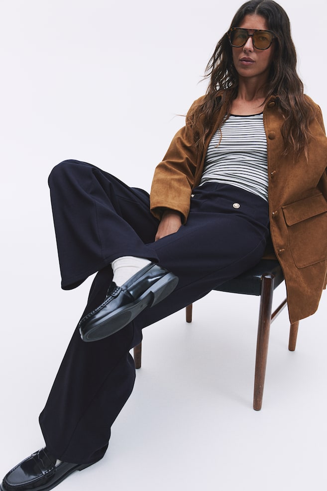 Прямые брюки H&M, синий 
Прямые брюки H&M, синий