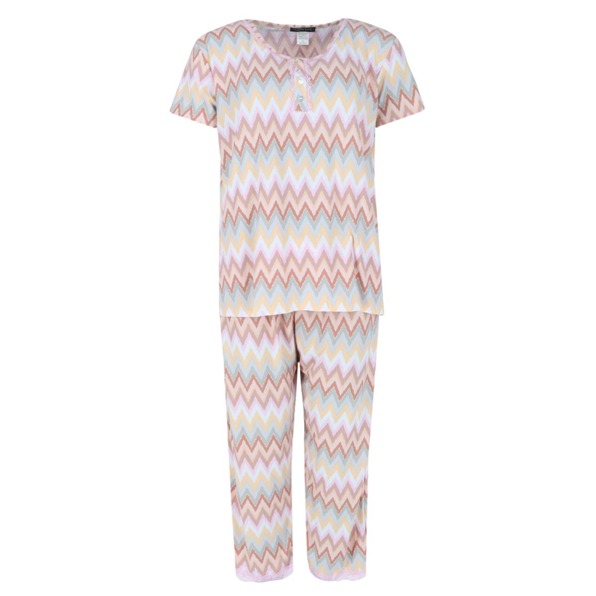 Женский комплект капри с короткими рукавами и шевронным узором большого размера Elegant Emily, цвет multi
Женский комплект капри с короткими рукавами и шевронным узором большого размера Elegant Emily, цвет multi