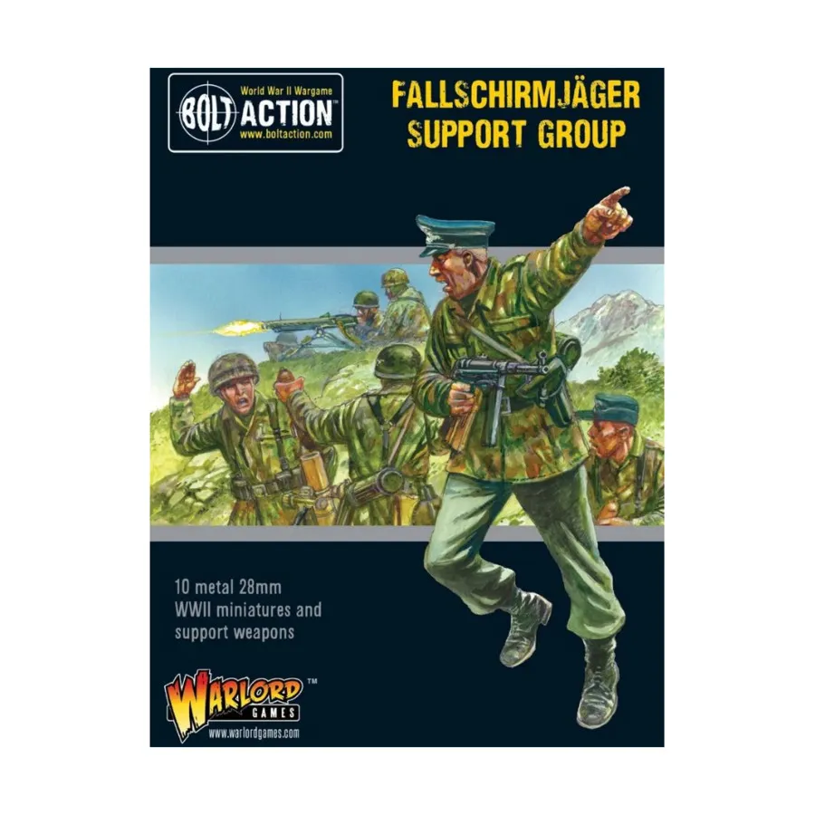 Группа поддержки Fallschirmjager, Bolt Action - German - Fallschirmjager (28mm)
Группа поддержки Fallschirmjager, Bolt Action - German - Fallschirmjager (28mm)