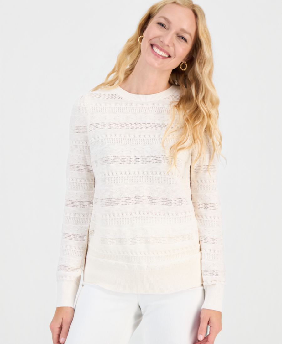 Женский свитер с ажурным узором и круглым вырезом, эксклюзивно для Macy's Style & Co, Eggnog
Женский свитер с ажурным узором и круглым вырезом, эксклюзивно для Macy's Style & Co, Eggnog