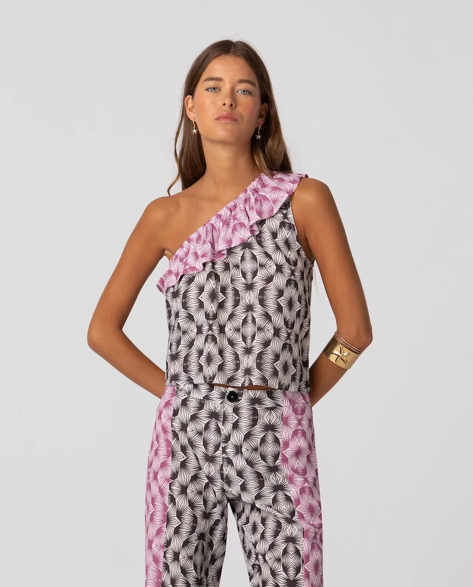 Асимметричный топ для женщин без рукавов с воланами спереди Noon, черный
Асимметричный топ для женщин без рукавов с воланами спереди Noon, черный