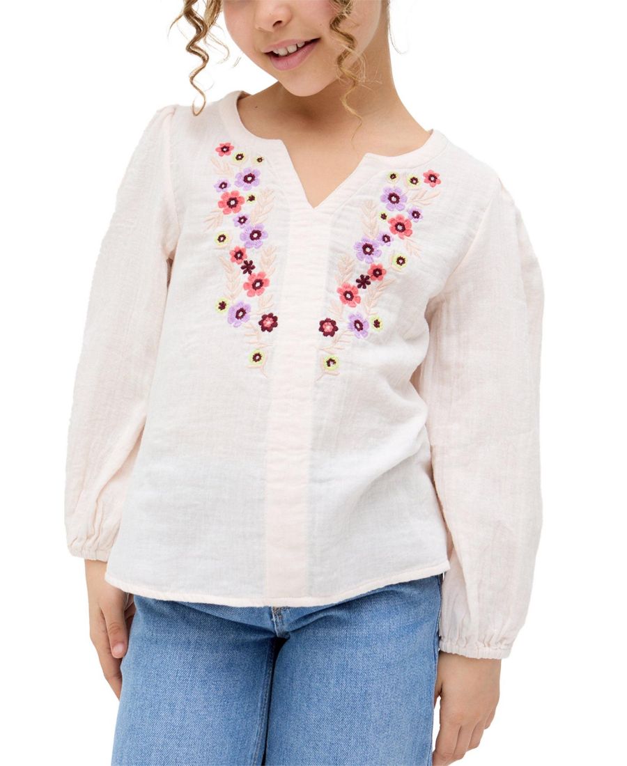 Детская блузка Dina с V-образным вырезом и вышивкой Raffya Kids, Ecru
Детская блузка Dina с V-образным вырезом и вышивкой Raffya Kids, Ecru