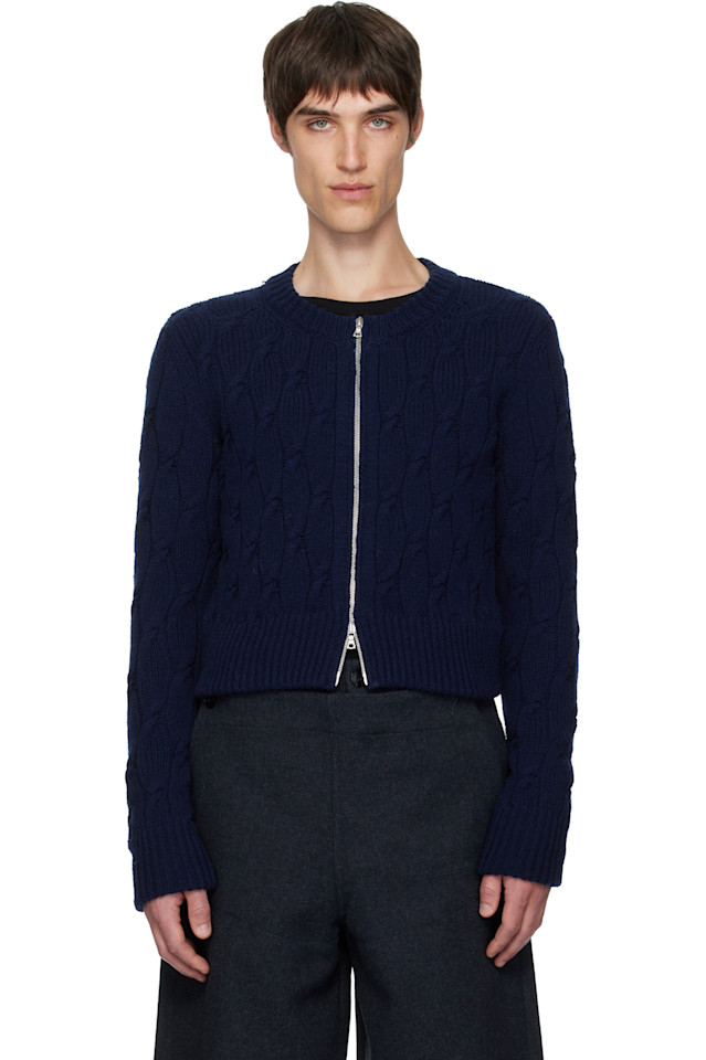 Кардиган крупной вязки Dries Van Noten, темно-синий
Кардиган крупной вязки Dries Van Noten, темно-синий