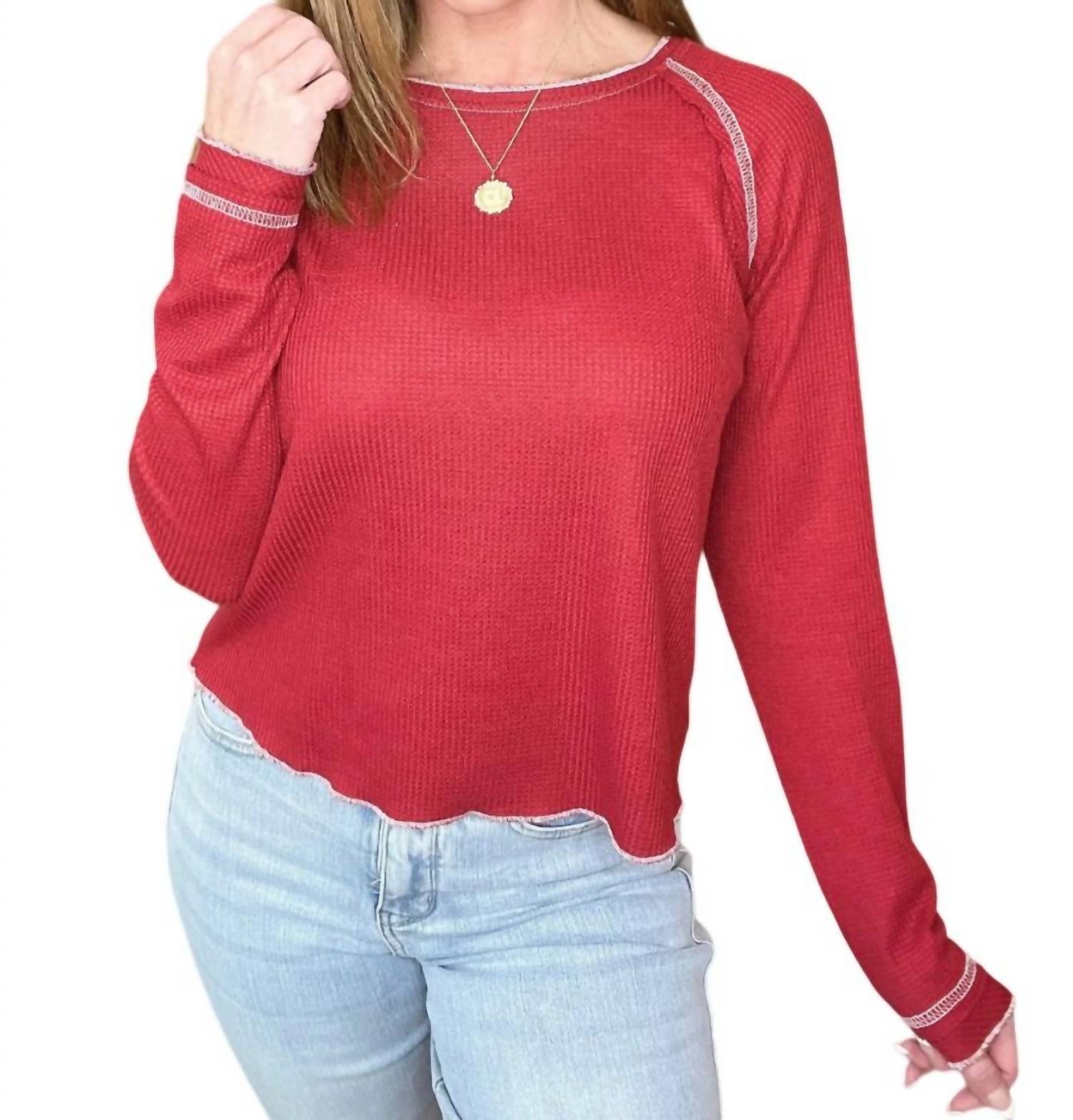 Длинный рукав топа Clever Expression красного цвета One Eleven North
Длинный рукав топа Clever Expression красного цвета One Eleven North