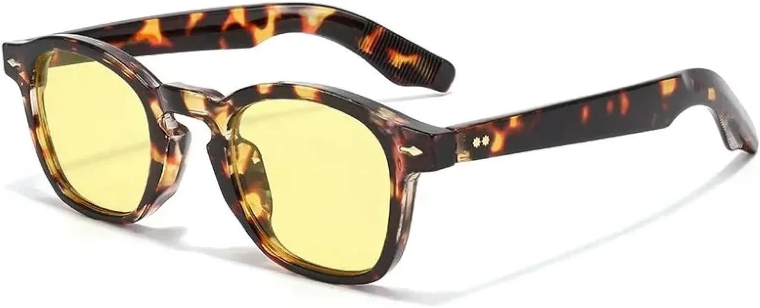 Модные круглые женские солнцезащитные очки конфетных цветов с винтажными заклепками, мужские панк-очки с защитой от УФ-излучения UV400 TVTBBVV, Leopard Yellow
Модные круглые женские солнцезащитные очки конфетных цветов с винтажными заклепками, мужские панк-очки с защитой от УФ-излучения UV400 TVTBBVV, Leopard Yellow