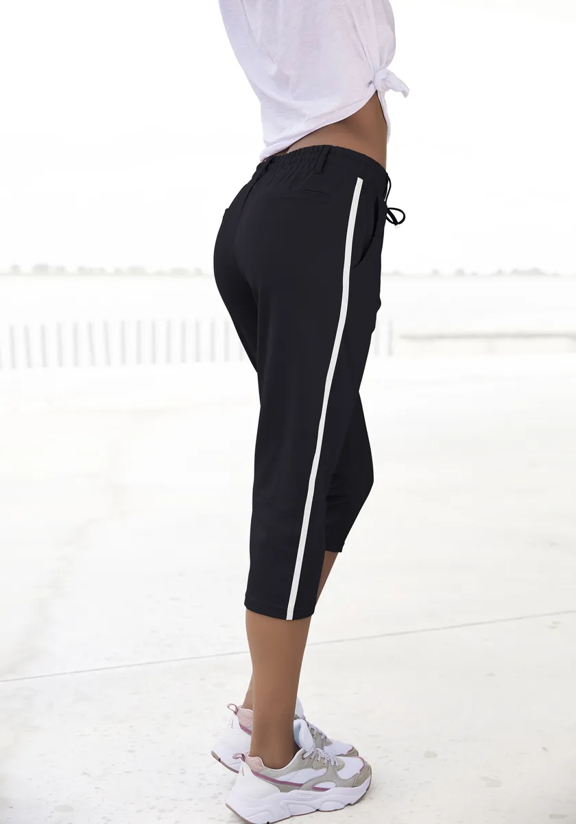 LASCANA капри, с полосками по бокам, домашняя одежда, черный
LASCANA капри, с полосками по бокам, домашняя одежда, черный