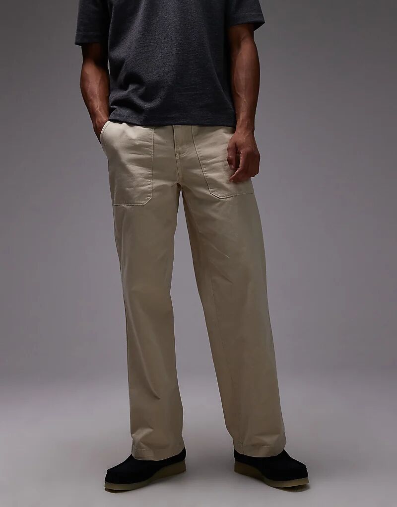 Свободные брюки из парусины Dickies Fort Smith светло-бежевого цвета 
Свободные брюки из парусины Dickies Fort Smith светло-бежевого цвета