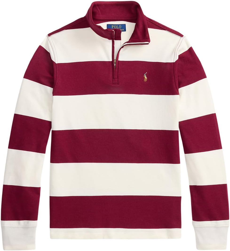 Полосатый хлопковый интерлок-пуловер Polo Ralph Lauren Kids, Soft Wine/Antique Cream
Полосатый хлопковый интерлок-пуловер Polo Ralph Lauren Kids, Soft Wine/Antique Cream