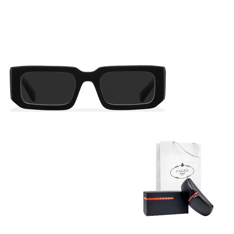 PRADA Ацетатные прямоугольные солнцезащитные очки мужские черные, Black
PRADA Ацетатные прямоугольные солнцезащитные очки мужские черные, Black