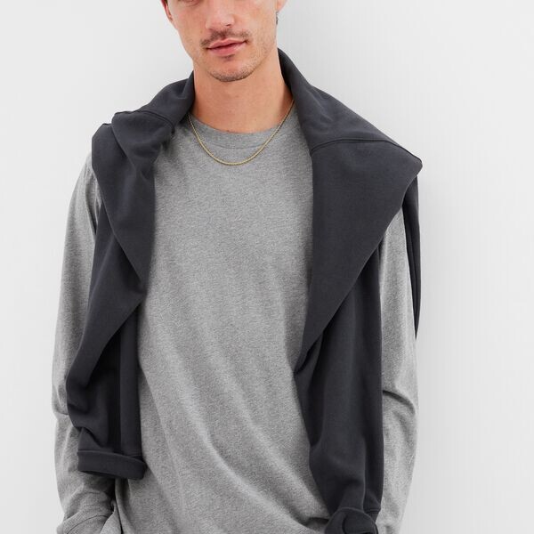 Футболка с длинными рукавами из органического хлопка. Gap, серый
Футболка с длинными рукавами из органического хлопка. Gap, серый