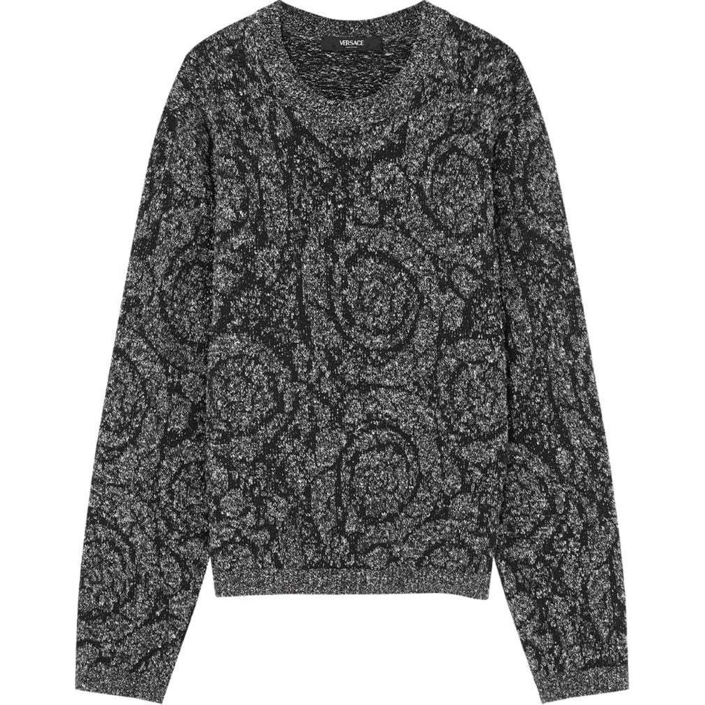 Барокко Жаккард Воротник-экипаж Твид Свитер VERSACE, Черный
Барокко Жаккард Воротник-экипаж Твид Свитер VERSACE, Черный