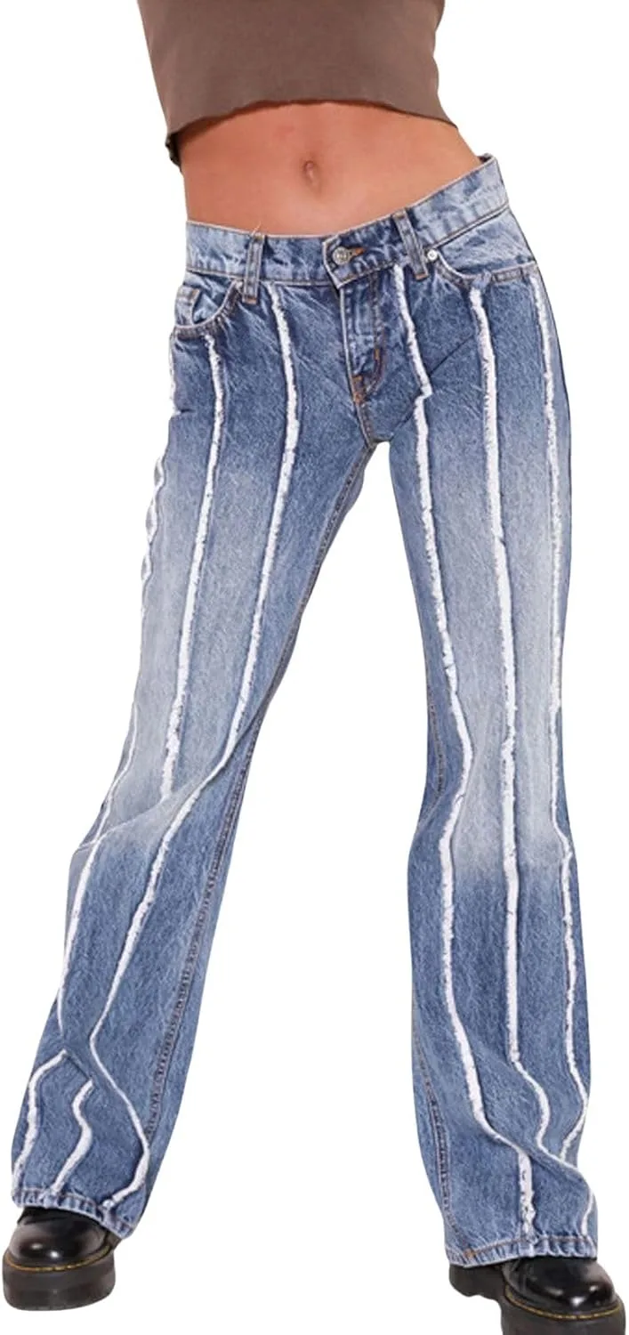 CHARTOU Женские повседневные джинсы с потертостями и полосками, низкая посадка, растягивающиеся
CHARTOU Женские повседневные джинсы с потертостями и полосками, низкая посадка, растягивающиеся