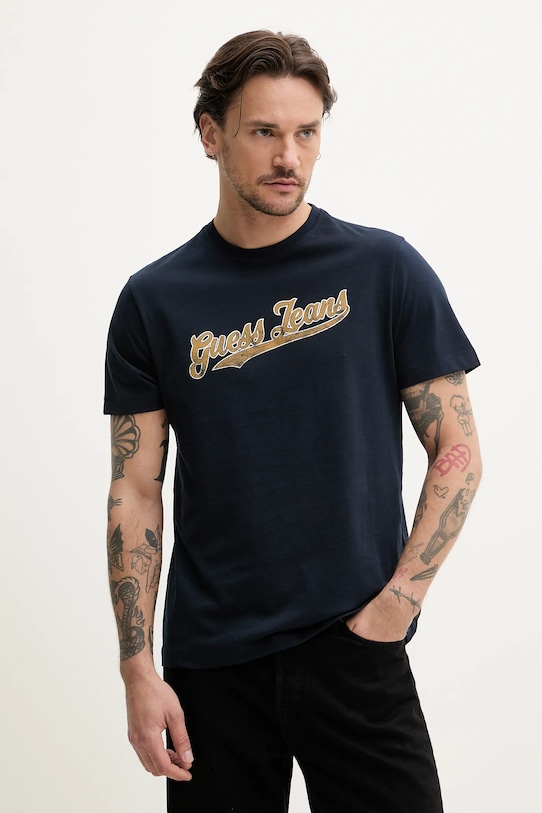 Хлопковая футболка Guess Jeans, темно-синий
Хлопковая футболка Guess Jeans, темно-синий
