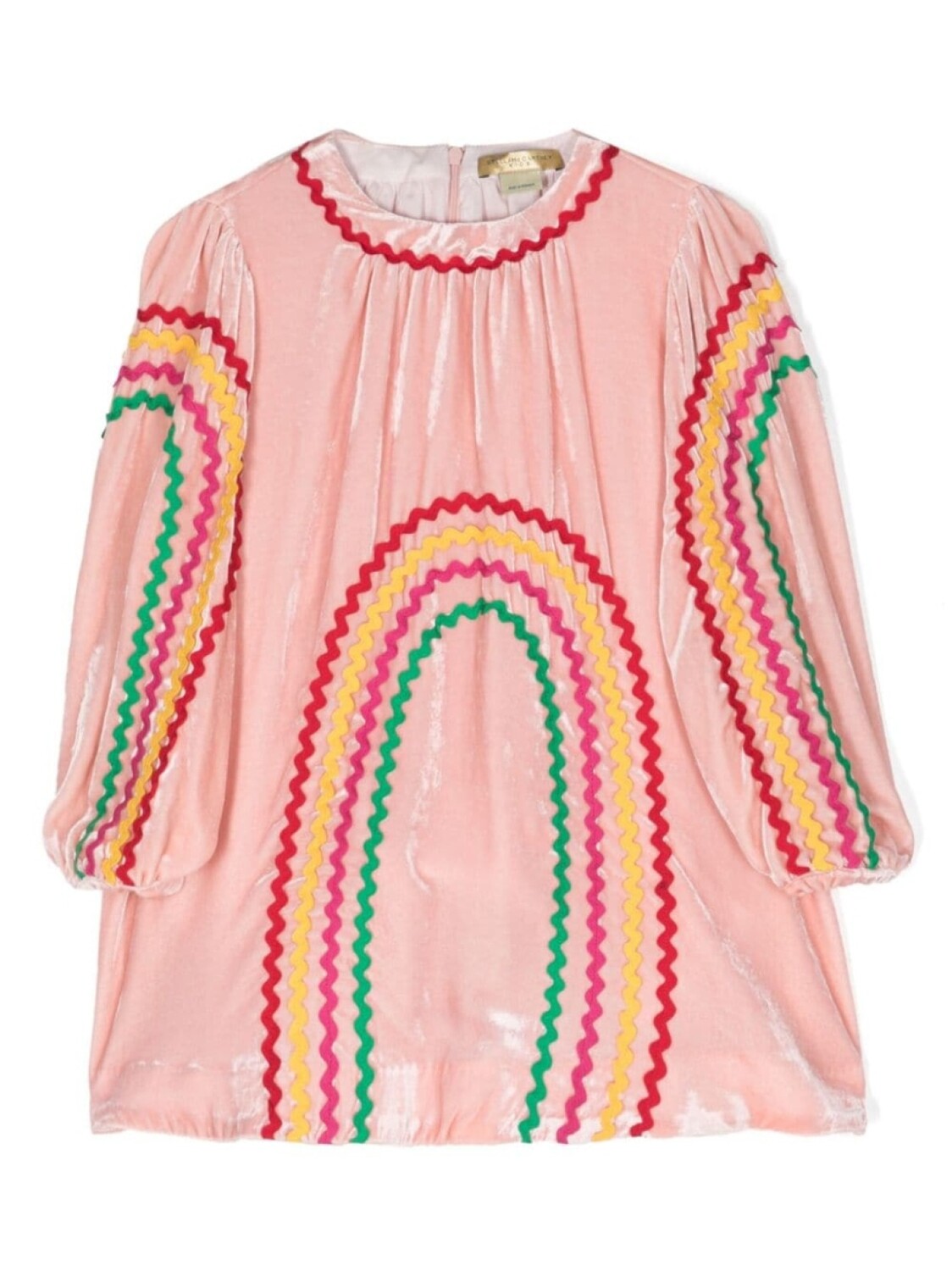 Stella McCartney Kids велюровое платье мини с вышивкой, розовый 
Stella McCartney Kids велюровое платье мини с вышивкой, розовый