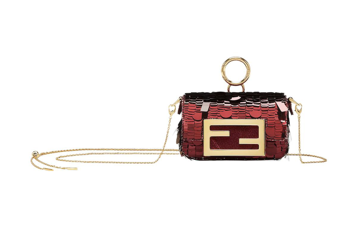 FENDI Сумка-багет с пайетками и вышивкой, подвесной аксессуар, экстра мини, женская, красная
FENDI Сумка-багет с пайетками и вышивкой, подвесной аксессуар, экстра мини, женская, красная