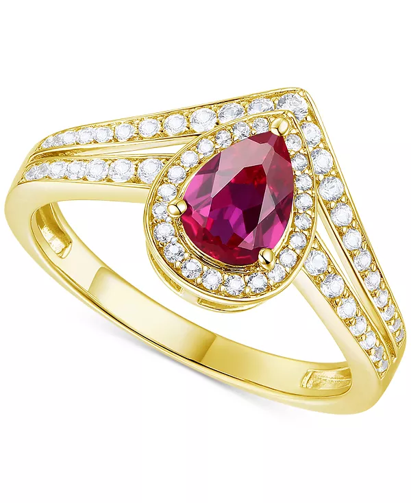 Кольцо с грушевидным ограненным V-образным венчиком из 14-каратного позолоченного серебра с выращенным в лаборатории изумрудом (1/2 карата tw) и выращенным в лаборатории белым сапфиром (1/10 карата tw) (также с другими драгоценными камнями) Macy...
Кольцо с грушевидным ограненным V-образным венчиком из 14-каратного позолоченного серебра с выращенным в лаборатории изумрудом (1/2 карата tw) и выращенным в лаборатории белым сапфиром (1/10 карата tw) (также с другими драгоценными камнями) Macy...