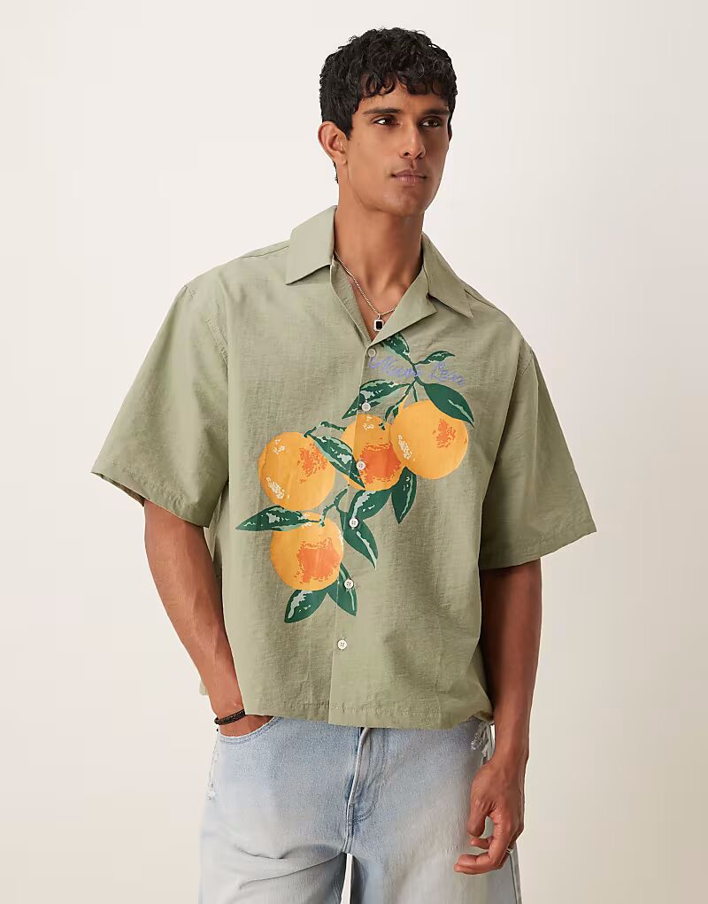 Рубашка свободного кроя ASOS DESIGN свободного кроя с оранжевым принтом зеленого цвета
Рубашка свободного кроя ASOS DESIGN свободного кроя с оранжевым принтом зеленого цвета