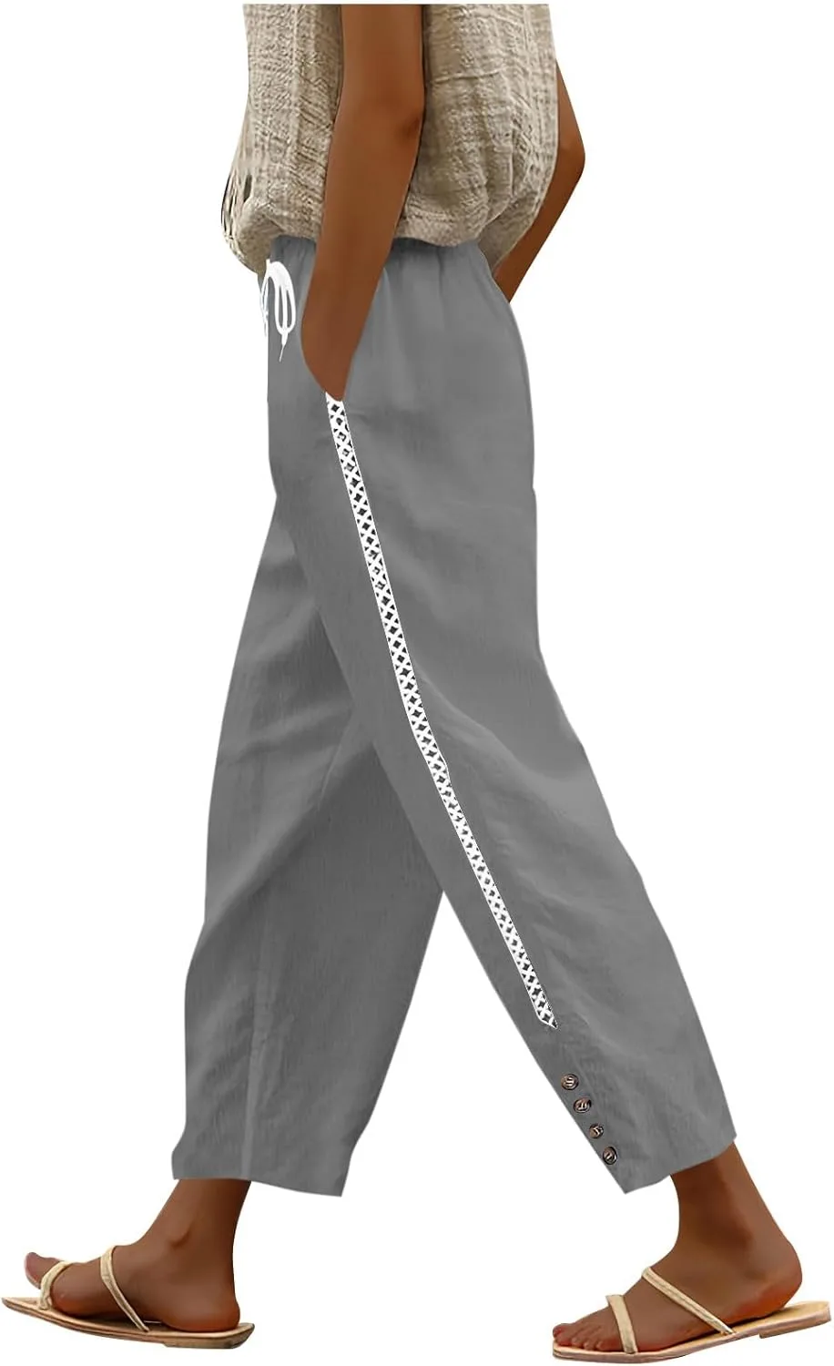 Женские брюки Casual High Waisted с боковым вырезом и шнурком
Женские брюки Casual High Waisted с боковым вырезом и шнурком