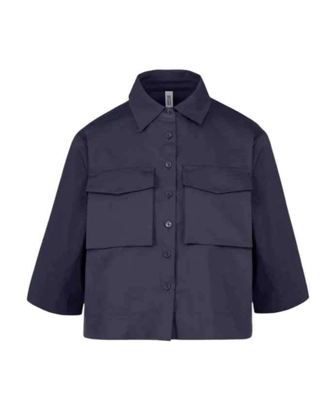 Синяя хлопковая эластичная рубашка с накладными карманами. Bomboogie, синий
Синяя хлопковая эластичная рубашка с накладными карманами. Bomboogie, синий