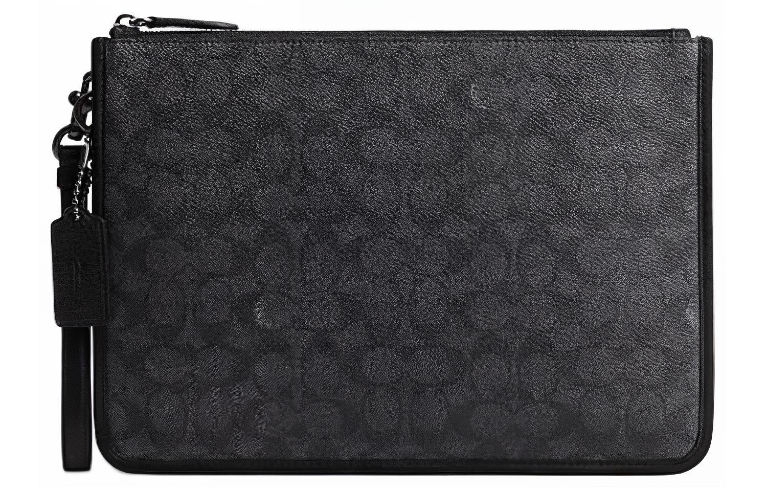 COACH Кожаная сумка-клатч большого размера мужская угольно-черная
COACH Кожаная сумка-клатч большого размера мужская угольно-черная