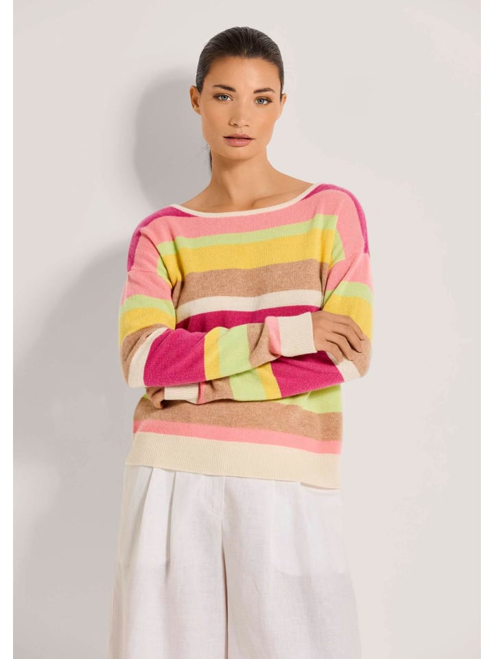 MADELEINE Кашемировый свитер в полоску абрикосового, жемчужно-белого и многоцветного оттенков
MADELEINE Кашемировый свитер в полоску абрикосового, жемчужно-белого и многоцветного оттенков