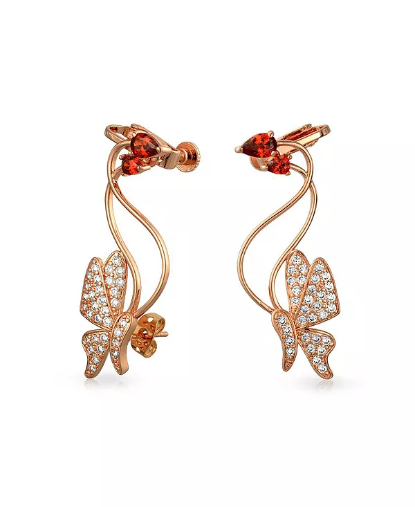 Серьги-Капельки с подвесками-бабочками из латуни с покрытием из розового золота Bling Jewelry, red
Серьги-Капельки с подвесками-бабочками из латуни с покрытием из розового золота Bling Jewelry, red