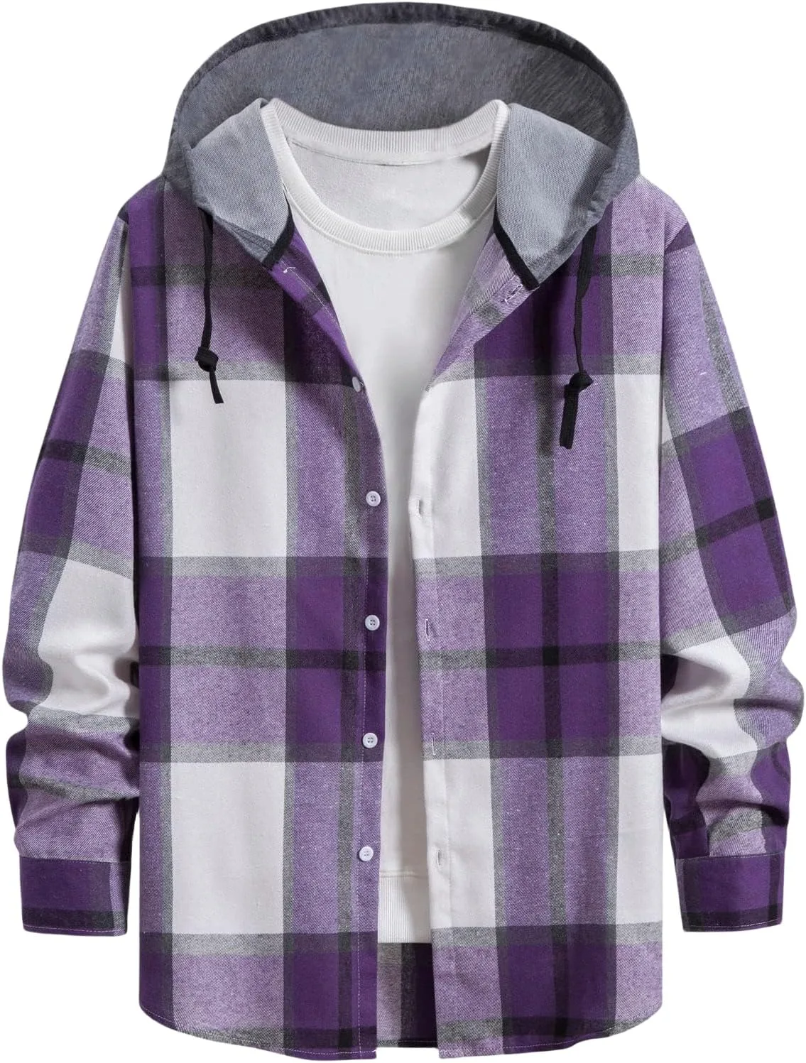 Мужская фланелевая толстовка-рубашка с капюшоном CHXLQQX
Мужская фланелевая толстовка-рубашка с капюшоном CHXLQQX