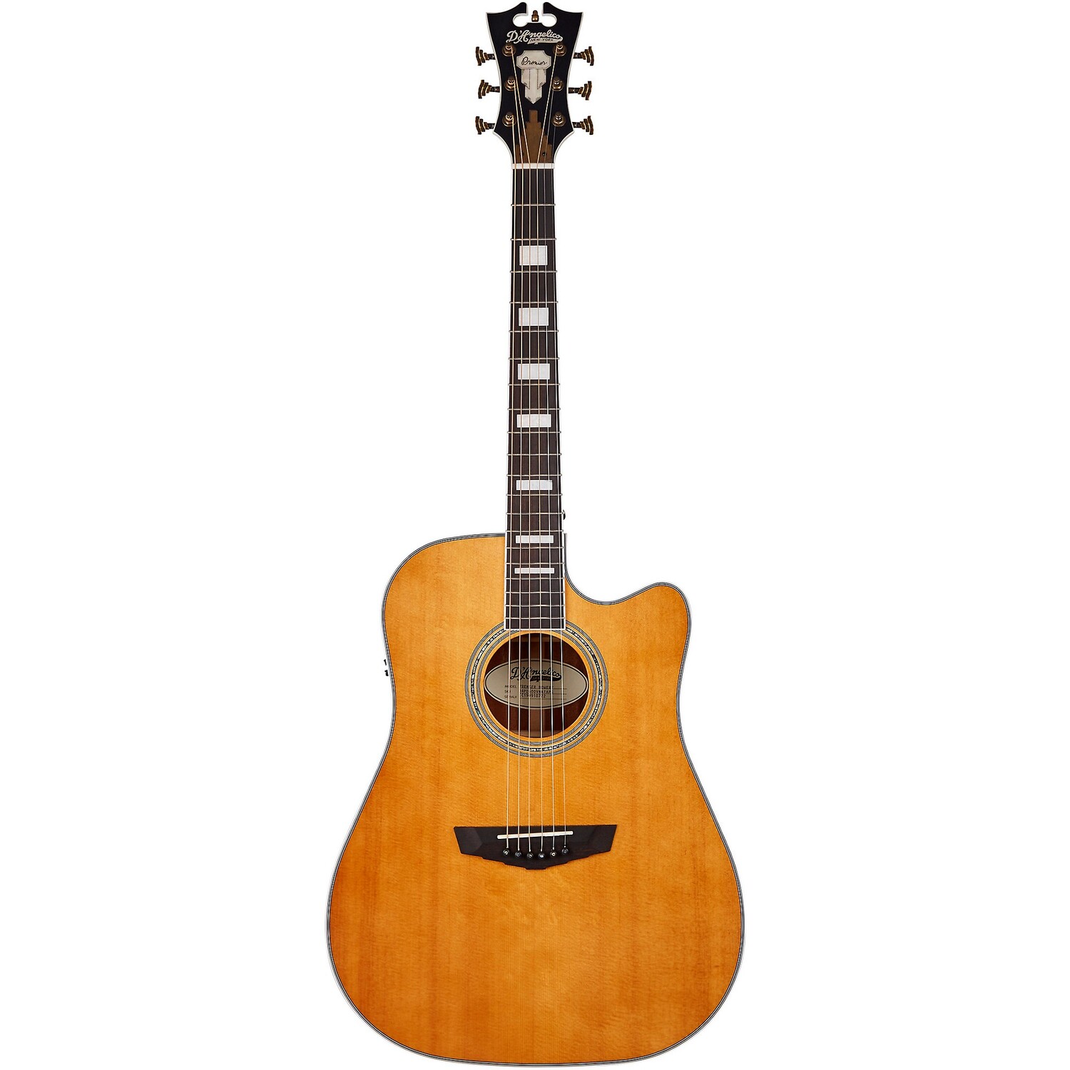 Акустически-электрическая гитара D'Angelico Premier Series Bowery Cutaway Dreadnought Vintage Natural
Акустически-электрическая гитара D'Angelico Premier Series Bowery Cutaway Dreadnought Vintage Natural