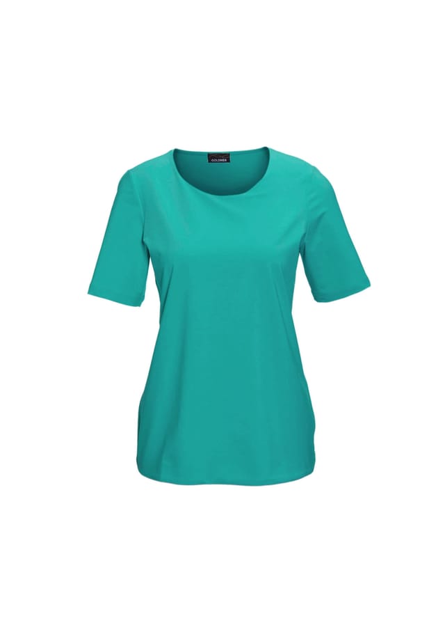 Короткий размер: аккуратная рубашка из формоустойчивого материала. Goldner, бирюзовый
Короткий размер: аккуратная рубашка из формоустойчивого материала. Goldner, бирюзовый