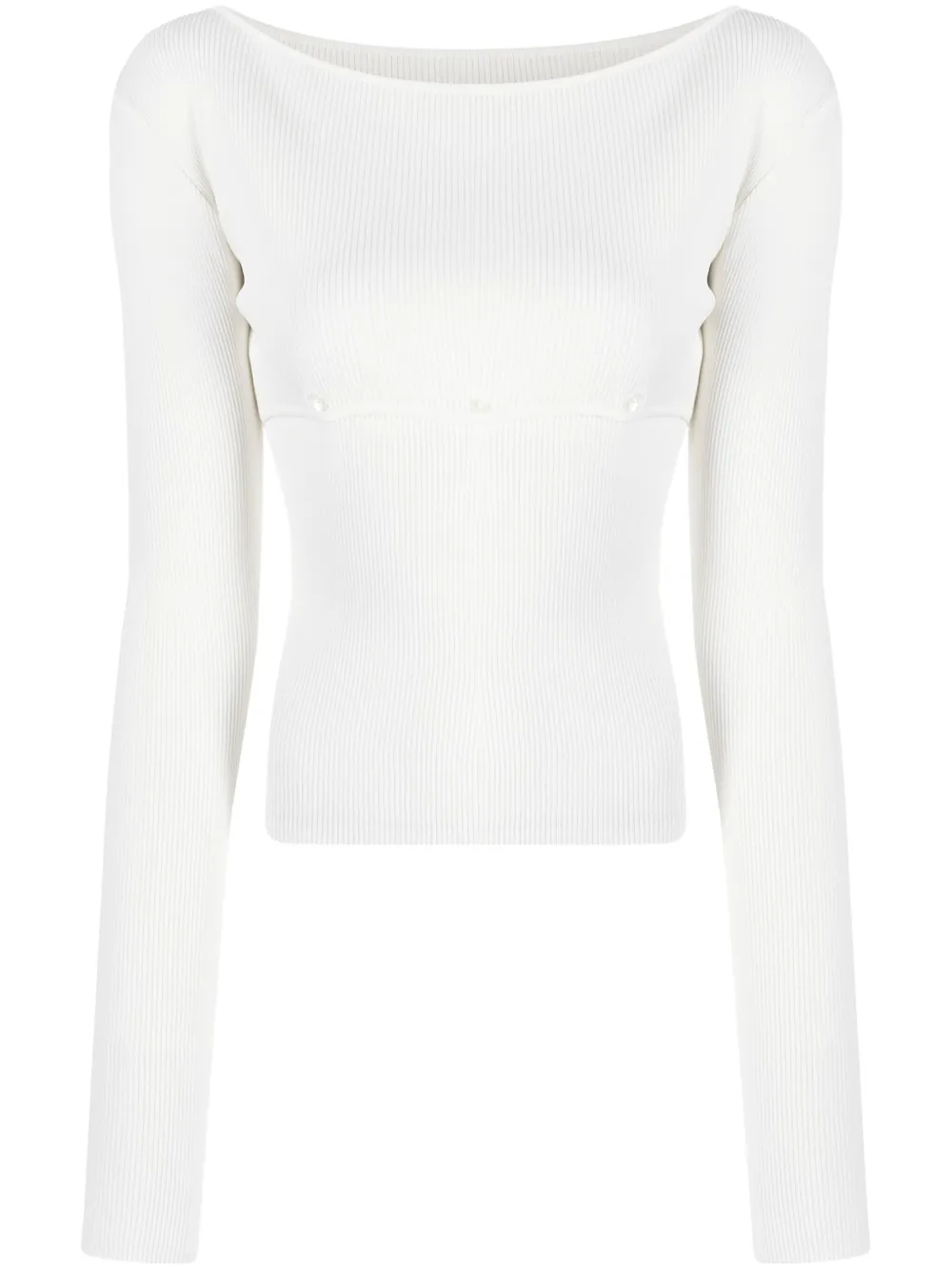 Джемпер в рубчик с вырезом-лодочкой Low Classic, белый
Джемпер в рубчик с вырезом-лодочкой Low Classic, белый