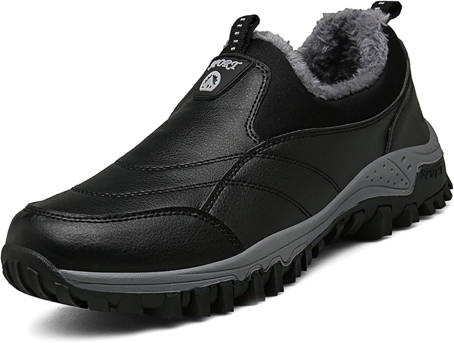 Мужские теплые повседневные лоферы без шнурков, зимние, с меховой подкладкой, легкие, противоскользящие, для ходьбы, уличная износостойкая обувь Oigunle, черный
Мужские теплые повседневные лоферы без шнурков, зимние, с меховой подкладкой, легкие, противоскользящие, для ходьбы, уличная износостойкая обувь Oigunle, черный